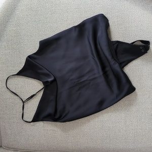 Abercrombie Satin cowl neck halter bodysuit